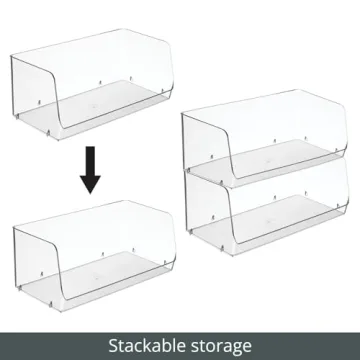 Modern Stackable Storage Bins for Kitchen & Pantry Organization