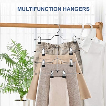 DOIOWN 4 Tier Space Saving Skirt Hangers Organizer