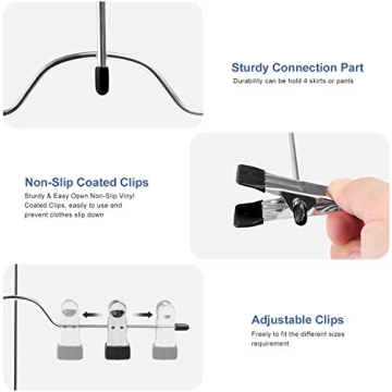 DOIOWN 4 Tier Space Saving Skirt Hangers Organizer