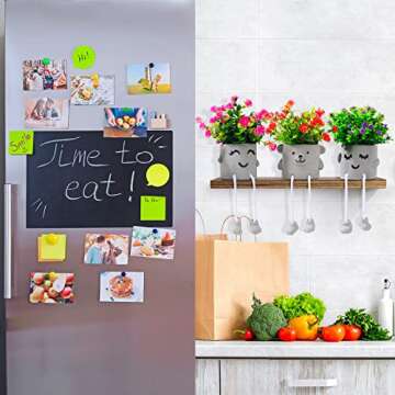 skycoo 3 Packs Cute Fake Plants, Kawaii Artificial Potted Plants for Table Desk Home Bedroom Bathroom Office Shelf Office Wall Room Farmhouse Decor Artificial Plants B