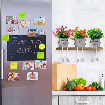 skycoo 3 Packs Cute Fake Plants, Kawaii Artificial Potted Plants for Table Desk Home Bedroom Bathroom Office Shelf Office Wall Room Farmhouse Decor Artificial Plants B