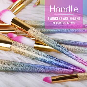 Docolor 16-Piece Fantasy Makeup Brushes Set with Rainbow Case