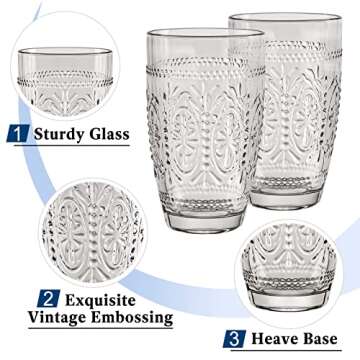 CREATIVELAND Colored Vintage Drinking Glasses Set