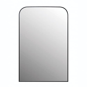 Creative Co-Op Rounded Edge Rectangle Metal Framed Wall Mirror for Home Decor