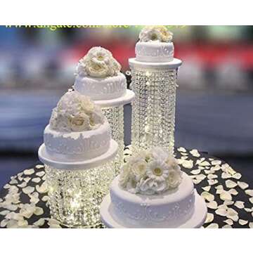 Elegant Acrylic Crystal Cake Stand Set with LED Lights