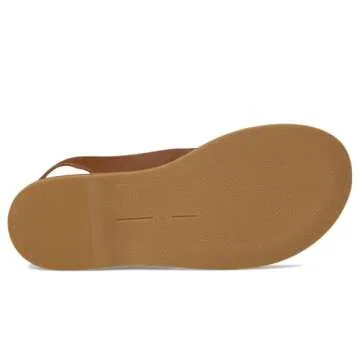 Dolce Vita Judy Flat Sandal for Women in Cognac Leather