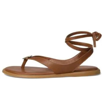Dolce Vita Judy Flat Sandal for Women in Cognac Leather