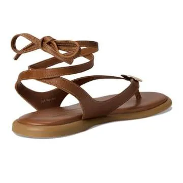 Dolce Vita Judy Flat Sandal for Women in Cognac Leather