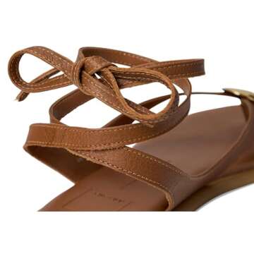 Dolce Vita Judy Flat Sandal for Women in Cognac Leather