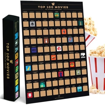 Enno Vatti Top 100 Movies Scratch Off Poster - Perfect Gift for Movie Lovers