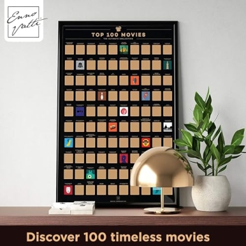 Top 100 Movies Scratch Off Poster Gift for Movie Lovers