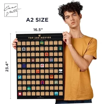 Top 100 Movies Scratch Off Poster Gift for Movie Lovers