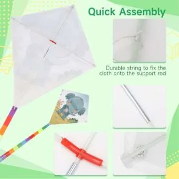 B bangcool DIY Kids Kite Kites Making Painting White Paper Blank Kites with Swivel Line for Boys & Girls Outdoor Park Beach Grassland Activities（30PCS）