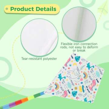 B bangcool DIY Kids Kite Kites Making Painting White Paper Blank Kites with Swivel Line for Boys & Girls Outdoor Park Beach Grassland Activities（30PCS）