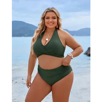 Blooming Jelly Women's High Waisted Tummy Control Swimsuit