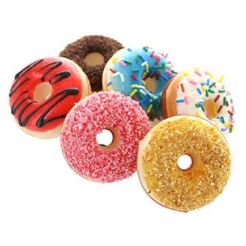 GiftExpress 6 pcs Realistic Artificial Toy Donuts, Scented Fake Donuts, Assorted Realistic Doughnuts...
