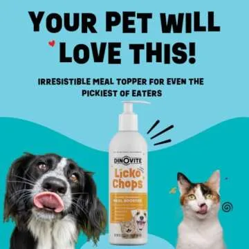 Dinovite Lickochops for Dog & Cat Supplement Enhanced with Omega-6, 3 Fatty Acids, Probiotics and Vi...