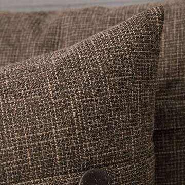 MIULEE Set of 2 Linen Throw Pillow Covers Cushion Case Triple Button Vintage Farmhouse Pillowcase for Couch Sofa Bed 20 x 20 Inch 50 x 50 cm Chocolate