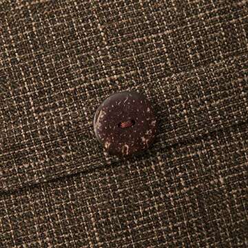 MIULEE Set of 2 Linen Throw Pillow Covers Cushion Case Triple Button Vintage Farmhouse Pillowcase for Couch Sofa Bed 20 x 20 Inch 50 x 50 cm Chocolate