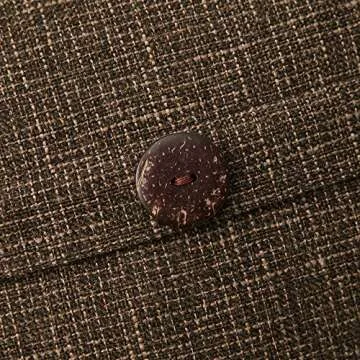 MIULEE Set of 2 Linen Throw Pillow Covers Cushion Case Triple Button Vintage Farmhouse Pillowcase for Couch Sofa Bed 20 x 20 Inch 50 x 50 cm Chocolate