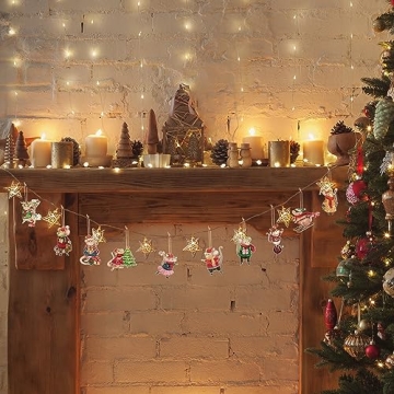 Soaoo 20 Pcs Christmas Mouse Wooden Ornaments