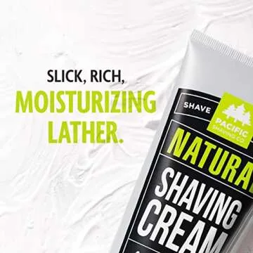 Pacific Shaving Company Natural Shaving Cream - Shea Butter + Vitamin E Shave Cream for Hydrated Sensitive Skin - Clean Formula for a Smooth, Anti-Redness + Irritation-Free Shave Cream (3.4 Oz)
