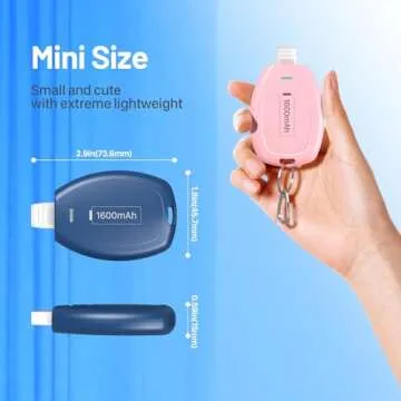Ultra-Compact HUAENG USB C Keychain Portable Charger 2-Pack
