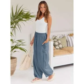 LILLUSORY Women's Casual Flowy Pants with Pockets