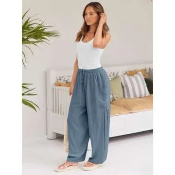 LILLUSORY Women's Casual Flowy Pants with Pockets