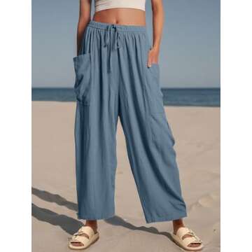 LILLUSORY Women's Casual Flowy Pants with Pockets