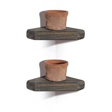 Freezing Point Rustic Wood Corner Shelf Set for Home Decor
