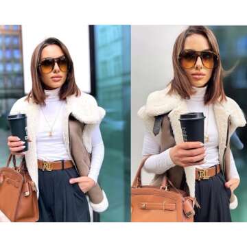 GUVIVI Retro Aviator Sunglasses for Trendy Style