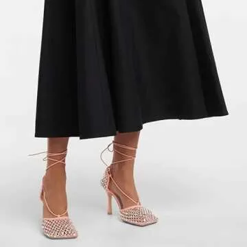 Richealnana Women's Crystals Lace Up Sandals - Chic Comfort