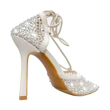 Richealnana Women's Crystals Lace Up Sandals - Chic Comfort