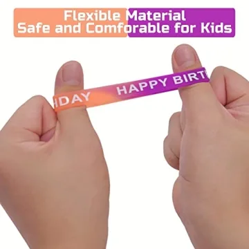 Neureyte 66 Pieces Birthday Rubber Bracelets for Celebrations