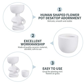 Charming Wakauto Human Shaped Ceramic Plant Pot for Home