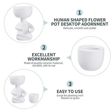 Charming Wakauto Human Shaped Ceramic Plant Pot for Home