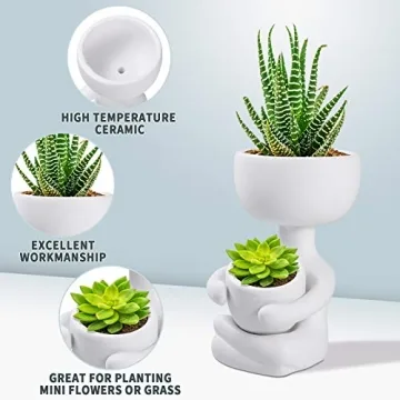 Charming Wakauto Human Shaped Ceramic Plant Pot for Home