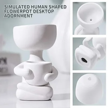 Charming Wakauto Human Shaped Ceramic Plant Pot for Home
