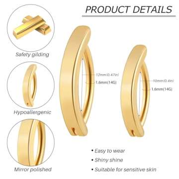 supsiah 14G Clicker Belly Button Ring closematch Surgical Steel Belly Button Ring Abdomen Barbell Pi...