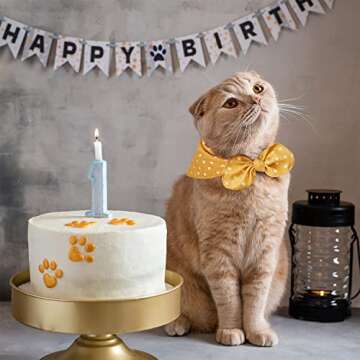 4PCS Fall Dog Bandanas Cat Birthday Cute Soft Cotton Puppy Scarfs Washable Daily Handkerchief Pink G...