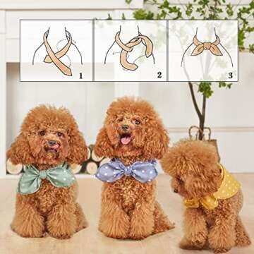 4PCS Fall Dog Bandanas Cat Birthday Cute Soft Cotton Puppy Scarfs Washable Daily Handkerchief Pink Green Blue Orange Comfortable Gifts, Adjustable Accessories for Small Medium Large Girl Boy Pup Pet