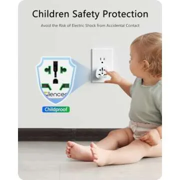 LENCENT World to US Plug Adapter for Global Use