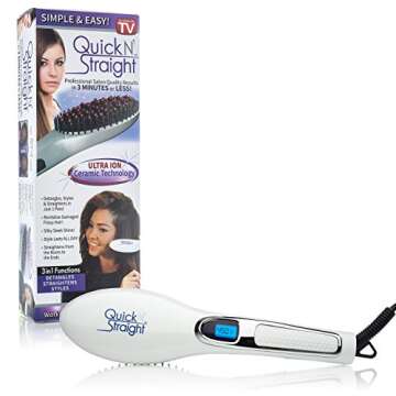 Original Professional Hair Straightener Brush with Ceramic Plates & Ion Technology, Hair Straightene...