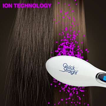 Original Professional Hair Straightener Brush with Ceramic Plates & Ion Technology, Hair Straightener Brush Best for Straightener Hair, Detangling, Giving Life to Your Hair, Repairing