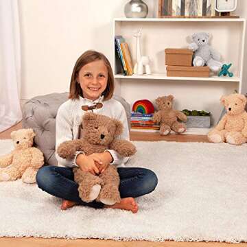 Vermont Teddy Bear Super Soft Almond Brown Teddy Bear - 18 Inch Plush Stuffed Animal to Sleep with, Cozy Bear Plush, Perfect Valentine’s Day Gift for Kids & Adults, Crafted in The USA