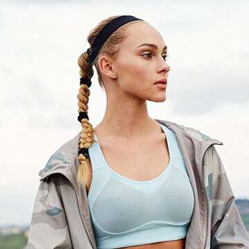 JWERA 18 Black Braided Hair Ties for All Hair Types