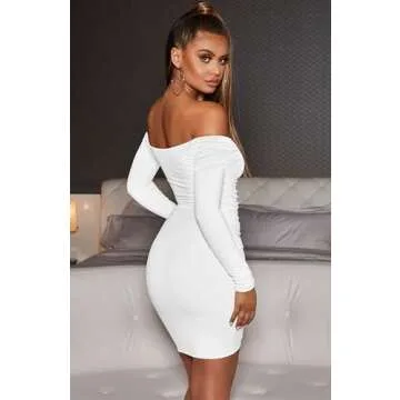 XXTAXN Women's Elegant Ruched Mini Dress for Parties