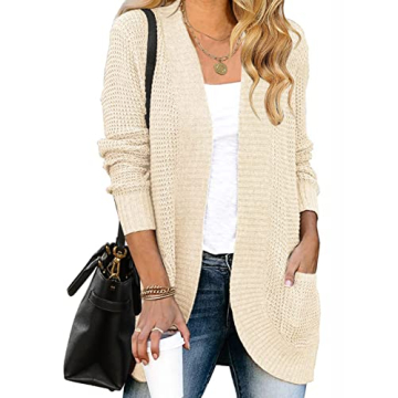 YIBOCK Women Chunky Waffle Knit Cardigan for Style  Comfort