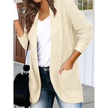 YIBOCK Women Chunky Waffle Knit Cardigan for Style  Comfort